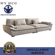 WY HUG Fabric Sofa Italian Style Nordic Light Luxury Household Washable Tech Cloth Flannelette Fleece 2 3 4 Seater Sofa Chair