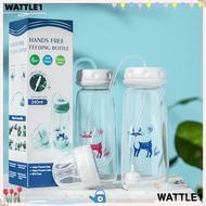 WTTLE Feeding Bottle Set, 8oz/240ml Normal-Neck Hands-Free Baby Bottle, with Straw Brush Gravity Bal