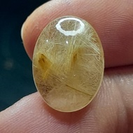 Golden Rutilated Quartznatural Dim: 16 x 12 x 5.8mm 8.1 Ct Gold Sandalwood Hair Amethyst Oval Caboch