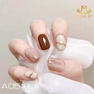MIULII/KUKU PALSU A0518/24PCS/3D/NAIL ART/PREMIUM/CUTE/BIRU/FREE LEM JELLY/KUTEK