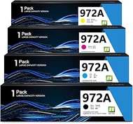 972A Black and Color PageWide Cartridge (4-Pack) Compatible Replacement for 972A Ink Cartridge 972X 