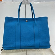 Hermes 愛馬仕 Garden party 36 花園36藍色銀扣 A刻