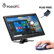 Podofo 10.1 LCD HD PC Monitor Mini TV Computer Display 2 Channel Video Input Portable Security Monitor With Speaker HDMI VGA