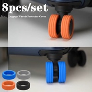 8pcs/set Luggage Wheels Cover Silicone Luggage Suitcase Wheels Protector Cover Silent Ring Anti Wear Caster Shoes Luggage Accessories
