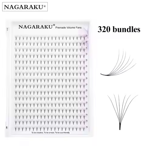 NAGARAKU XL Pointy Base Premade Fans Eyelash Extension Sharp Narrow Stem 4D 5D 6D 10D mix Bundle Las