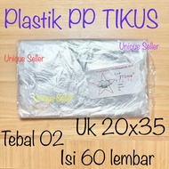 [Isi60] Plastik PP TIKUS 20x35 25x40 30x45 Tebal 02 / Kantong Plastik TIKUS uk 20 25 30 / Plastik Tikus 3kg 4kg 5kg / Plastik PP Tikus 10x20 12x25 15x28 / Plastik Bakso Kuah Soto Laundry