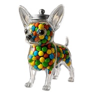 Chihuahua Dog Treat Glass Jar Airtight Snack Storage Container Pet Snack Holder Reusable Transparent