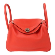 HERMES Swift皮革/Epsom皮革Lindy 26手挽肩背兩用袋Rouge de Coeur