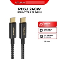 VIVAN VOR240W Type-C to Type-C 240W Data Cable 1. Black
