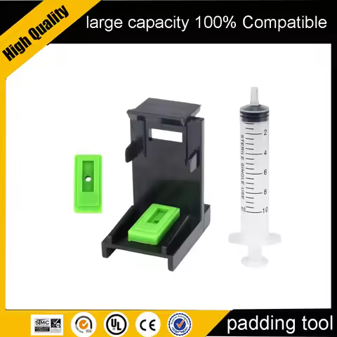 Ink Refill Cartridge Clip Rubber Pads Syringe Tool Kit Clamp For HP 46 64 67 305 124 124XL 305XL 67X