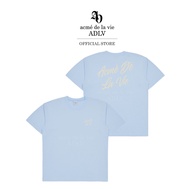 ADLV [acme de la vie] เสื้อยืด Oversize รุ่น Script Logo Printing Short Sleeve T-Shirt Sky Blue (500