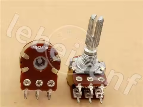 2pcs for Taiwan Double Balance Potentiometer MN250K / With Midpoint / Middle back to zero / 25MM Han