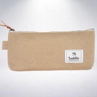 日本 LUDDITE 倉敷帆布寬型筆袋: 淺棕色