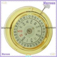 WARREEN Cal.8205 Watch Movement, Metal Dual Calendar 3 Hands Dual Day Date Movement, Gold Watch Move