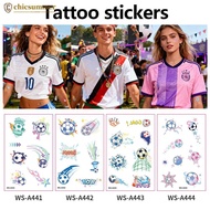 CHICSUMMER 10 Football Temporary Face Stickers Sports Goal Win Parties Meetings Waterproof O0WS