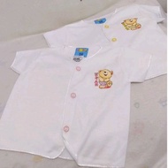 BABY CLOTHES WITH FRONT BUTTONS (SNI) 0-3 MONTHS WHITE CLOTHES/ 2PCS