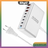 Shyli 600W GAN Gallium Nitride USB TypeC Multi-port Desktop Travel Charger Fast Charger For Laptop T