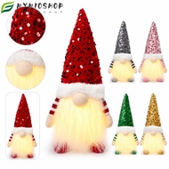 MIOSHOP Lighted Gnome Decoration, Light Up Fabric Christmas Gnome Figurine,  Plush White Beard Frees