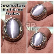 MATA PUTIH Cat EYE STONE RING WHITE CAT EYE ALPAKA RING