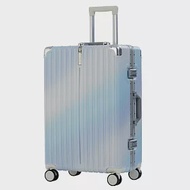 【BATOLON寶龍】20吋 彩霞時尚PC鋁框硬殼箱/行李箱 (4色任選) 漸層藍