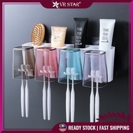 VRstar Korean Style Toothbrush Holder Wall Mounted Bathroom Tray Organizer Mouthwash Cup Bekas Penyi