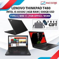 Lenovo ThinkPad L480/T480, Intel i5 (7th/8th Gen), 8GB DDR4 RAM, 240GB SSD, 14" Display, Windows 11 
