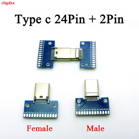 Cltgxdd USB 3.1 Type C Connector 24+2P Female Plug Male Plug Receptacle Adapter To Solder Wire &amp 