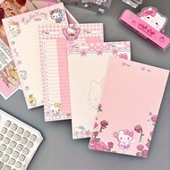 4 ชิ้น สมุดโน้ตย่อ Hello Kitty Sanrio สติกเกอร์ชื่อ สติกเกอร์โครงการ โน้ตใส Hello Kitty การ์ตูนน่ารั
