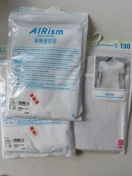 3 件Uniqlo Airism 兒童短袖網眼內衣 130