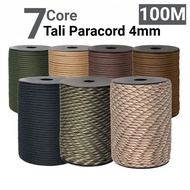TENDA Paracord Rope Tent Rope 7 Core 4mm 100 Meters - OR
