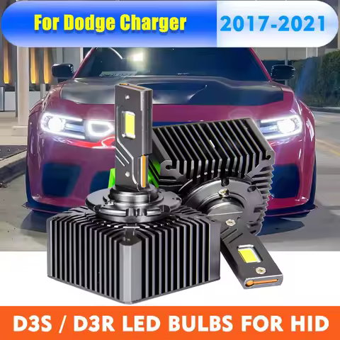 Car LED Headlight Bulbs D3S D3R 6000K 24000LM HID Xenon Conversion Lamp For Dodge Charger 2017-2021 