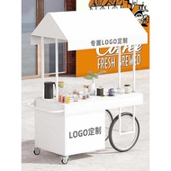 Influencer Mobile Flower Cart Coffee Stall Cart Dining Cart Supermarket Stall Display Stand Vending 