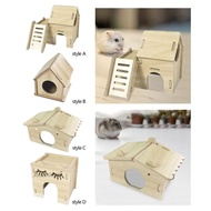 [Kesoto1] Hamster Wooden House, Hamster Hideout Platform, Landscaping Accessories, Wooden
