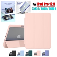 [Sleep/Wake] For Apple iPad Pro 12.9 2021 2020 2018 12.9-inch 5th 4th 3rd generation Tablet Protective Case Fashion Acrylic 2 in 1 Conjoined Side Sticker Flip Stand Cover