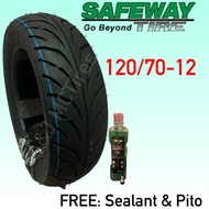 SAFEWAY TIRE 10" & 12", TUBELESS (FREE SEALANT & PITO) For Burgman, Gravis, Avenis, Fazzio, etc.