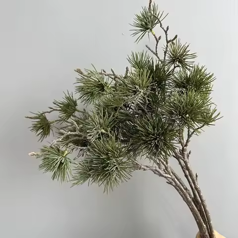 Green Artificial Pine Branch Plastic Realistic Pine Trees Plants Luxury Elegant Fake Plants Holiday 