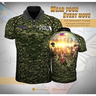 Suportahan ang aming mga tropa Camou Green Full Sublimation Polo Shirt