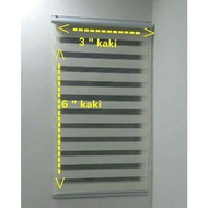 BIDAI zebra blinds bidai Curtains 3 '(W) x 6' (H) - 91.44cm x 182.8cm UNTUK 1 PANEL TINGKAP WINDOW C