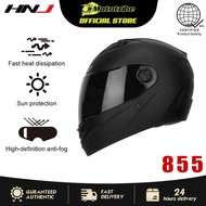 HNJ 855 Plain Motorcycle Helmet Full Face Single Black Visor Mototribe HNJ Helmet