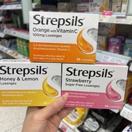 Authentic British Strepsils throat lozenges throat dry pain lemon honey strawberry flavor