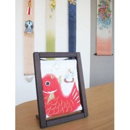 京都手繪亞麻畫框-惠比壽與鯛