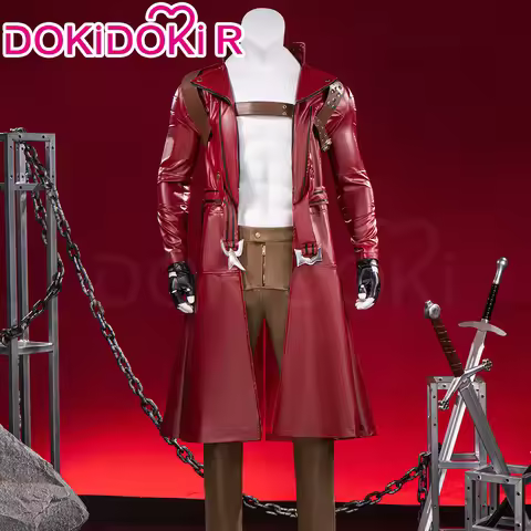 Dante Cosplay Costume Game【XS-3XL】 DokiDoki-R Men Red Coat Costume Devil Dante Cosplay Plus Size