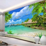 Wallpaper Dinding Wallpaper Pantai 3D, Wallpaper Danau 3D