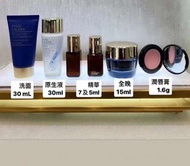 Estée Lauder雅詩蘭黛6件套，套裝 （1⃣洗面奶30ml 2⃣原生液30ml 3⃣小棕瓶精華7ml 4⃣高能精華5ml 5⃣智妍晚霜15ml 6⃣唇膏盤1個）