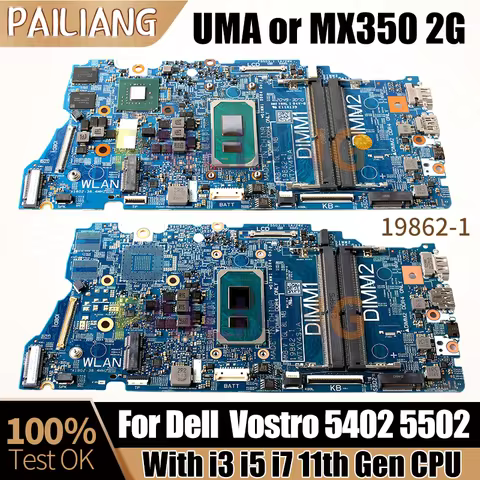 19862-1 For Dell Vostro 5402 5502 Notebook Mainboard 04D2JV 0H2F8K 010GRP i3/i5/i7 11th Gen MX350 La