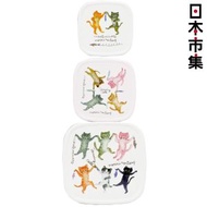 ECOUTE! - 日本Ecoute! Minette 貓咪牽手 日本製 大中細方形 3件食物盒套裝 (169)【市集世界 - 日本市集】