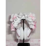 Ribbon princess style headphone decoration – handmade y2k kitty headphone accessories