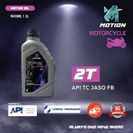 MOTION 2T 1L Motorcycle Engine Oil API TC JASO FB Minyak Pelincir Motor Motosikal Minyak hitam2 Stro