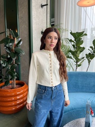 Vanilla sky : Sophia top เสื้อแขนยาวกระดุมทอง มี2สี