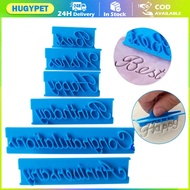 6pcs Cake Baking Tools Alphabet Words Press Stamp Embosser Cutter Birthday Cake Letter Molds Decor